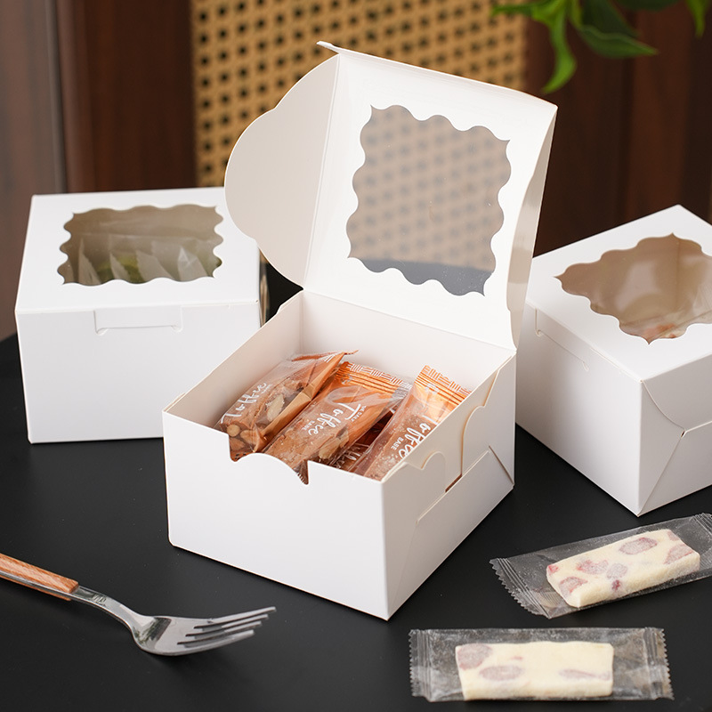 Biscuits Chocolate Strip Snowflake Crisp Packaging Box Internet Celebrating Glutinous Rice Boat Big Wave Window Packing Box Thickened in stock