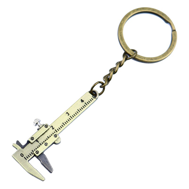 Creative Caliper Keychain Factory Mini Caliper Tool Vernier Caliper Measuring Instrument Keychain Screw Adjustable