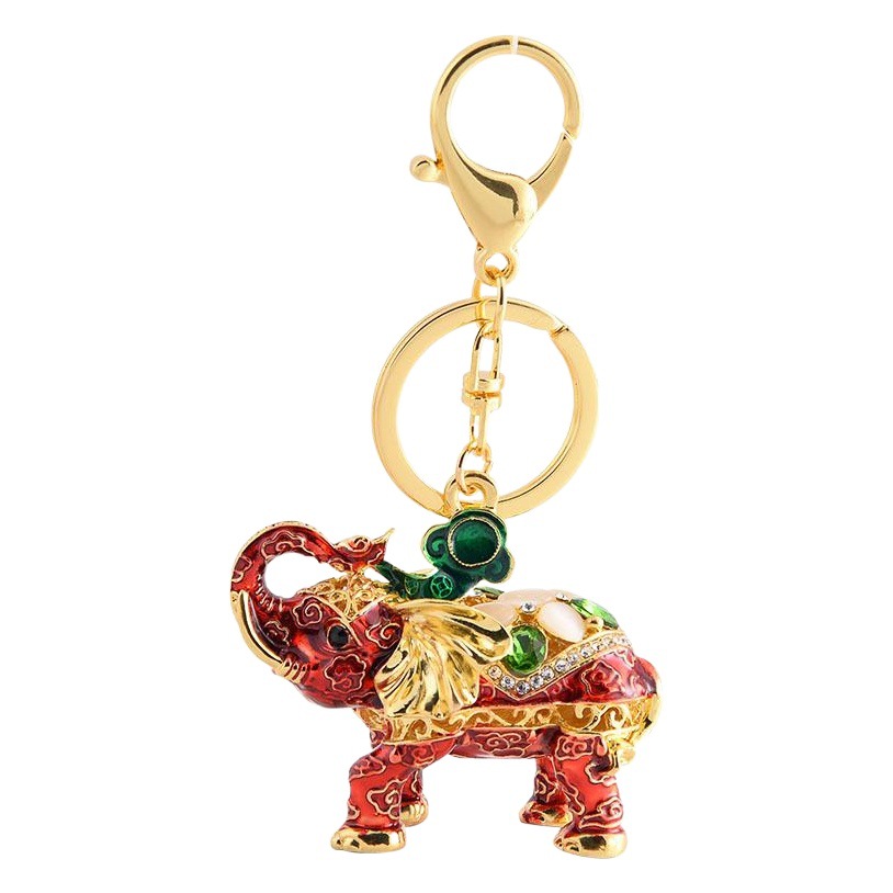 New creative three-dimensional elephant car key chain metal pendant souvenir small gift accessories manufacturers wholesale
