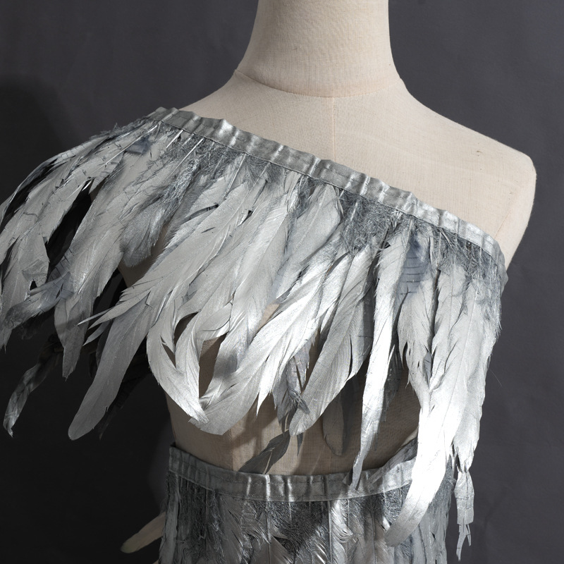 Picture of 2 m/bar cock tail cloth edge feather cloth strip performance clothing skirt cloth belt shawl feather decoration clothing accessories