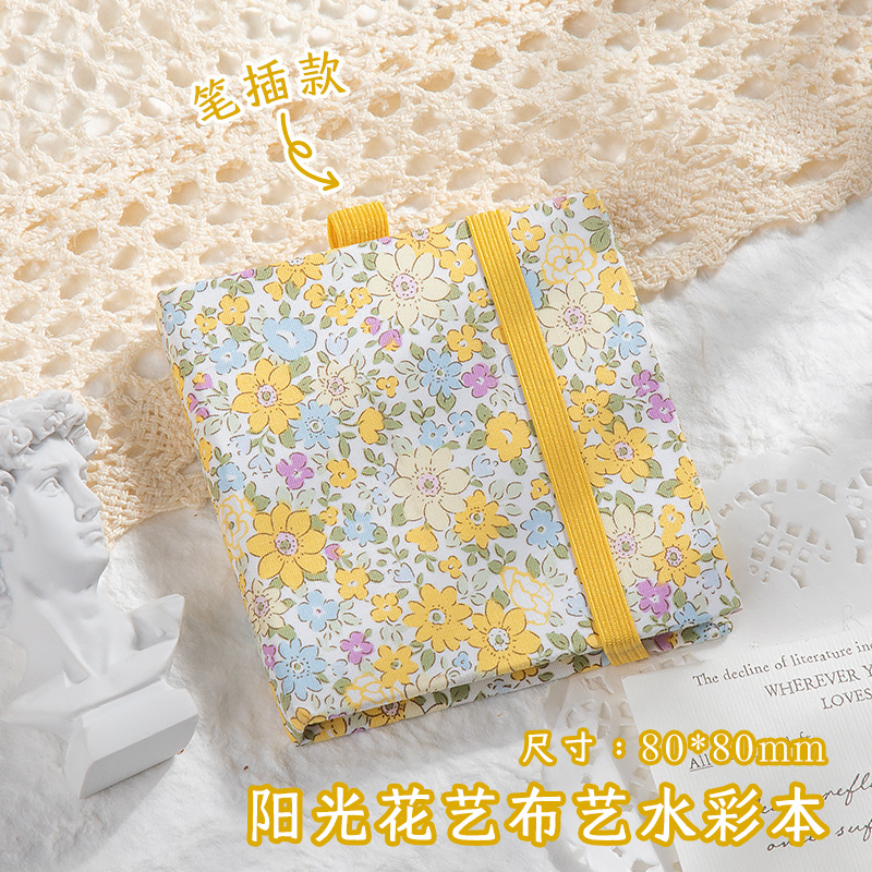 Picture of Mini watercolor paint walnut box acrylic box portable hand ledger sketching travel painting book color palette