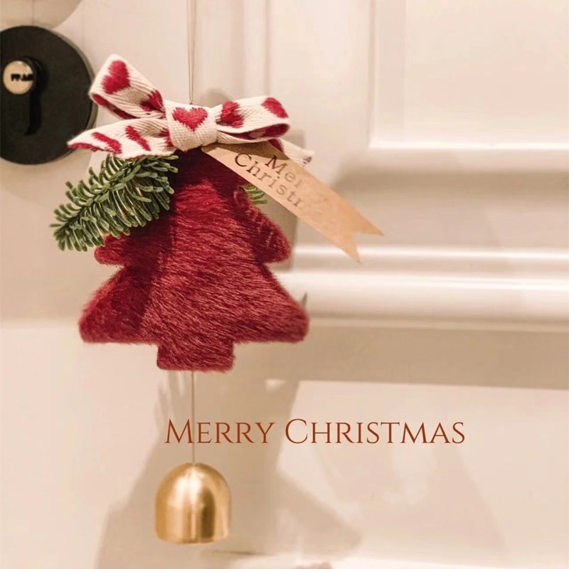 Red Christmas Tree Hangings Stars New Year Hanging Bells Christmas Decorations Hanging Christmas Car Hangings Couple Gifts