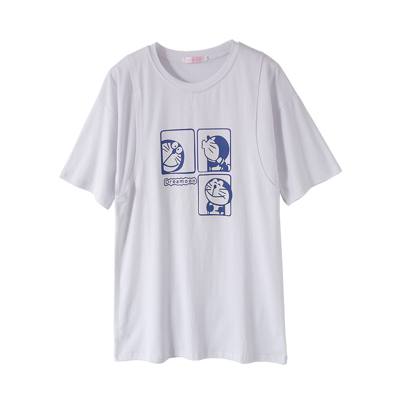 Picture of Maternity Clothing Nursing Clothes Summer Outer Wear Short-sleeved T-shirt Fashion Nursing Clothes Going Out Summer Casual Top Trendy Women