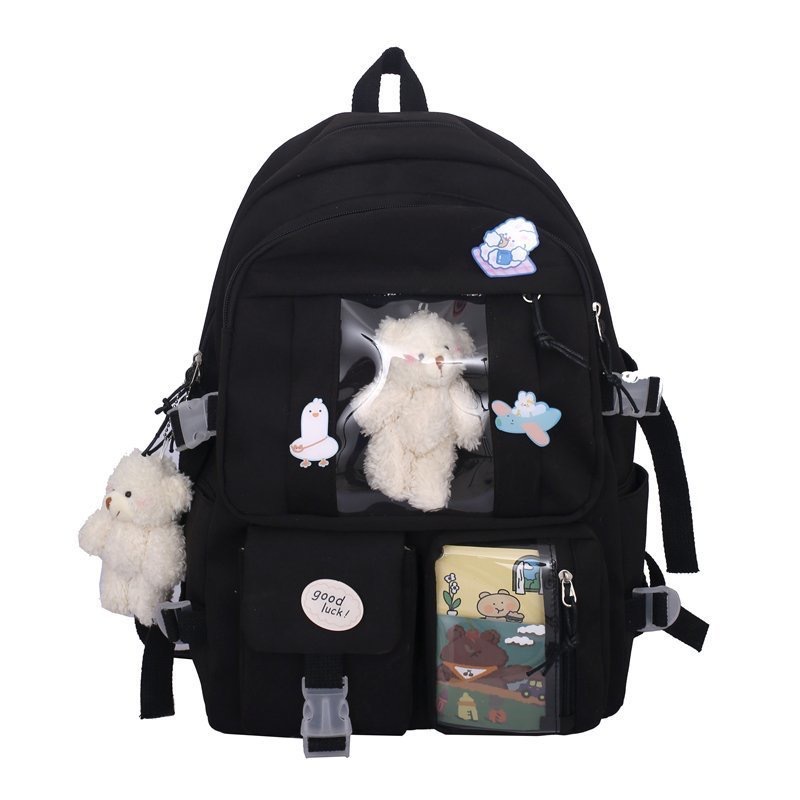 Picture of Ins-style Large Capacity Senior high school Student Schoolbag Women's Korean-style Harajuku ulzzang Cartoon Backpack for Junior High School Students Backpack