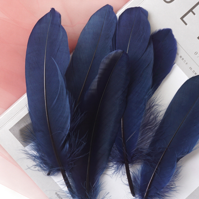 Picture of Feather color goose feather hard big floating dream catcher sunflower kindergarten handmade art class material wings decoration