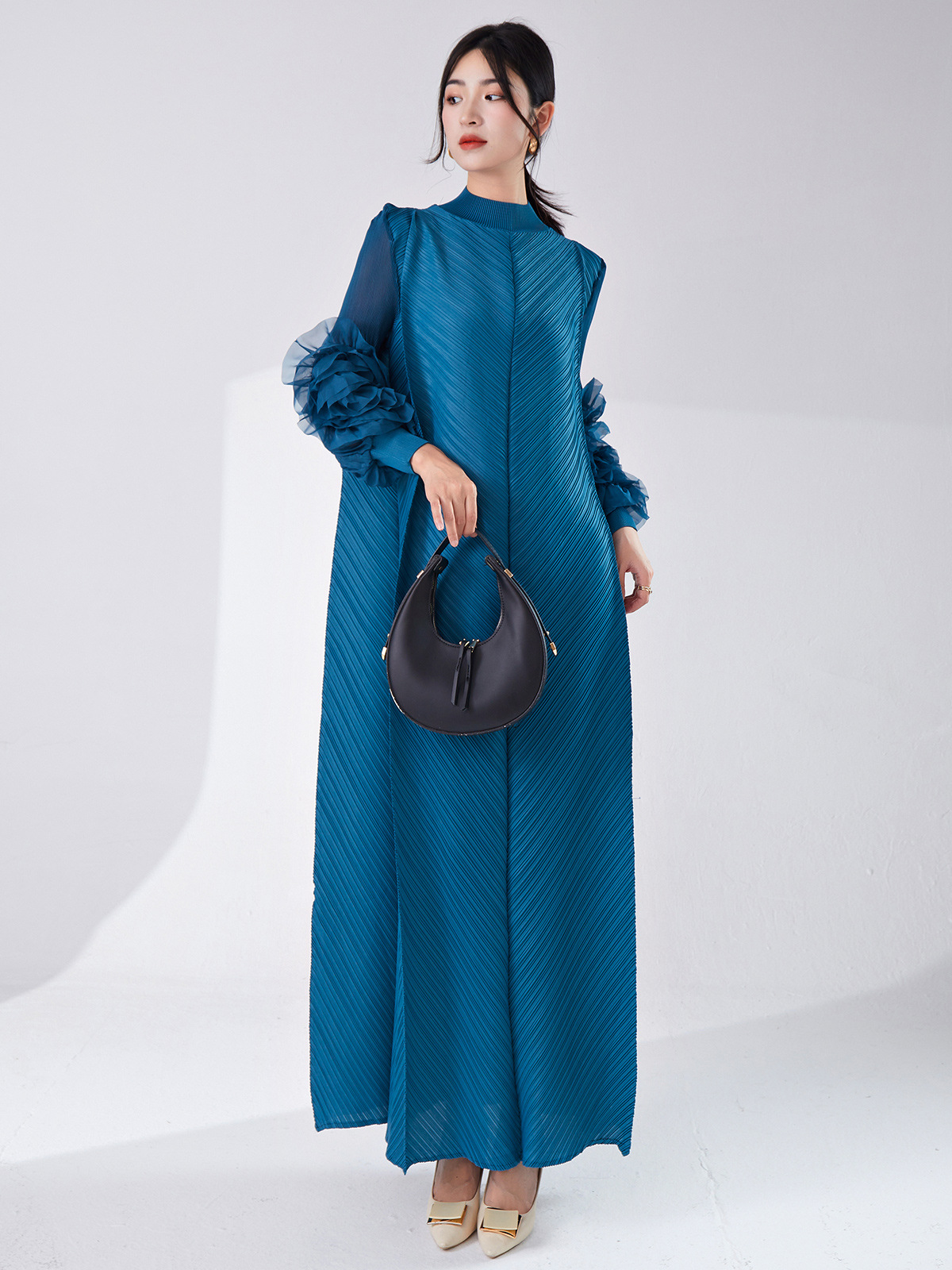 Picture of Cross-Border Aliexpress Popular Miyake Dress Long Skirt Loose Large Size High-End Women's Elegant Dress Skirt