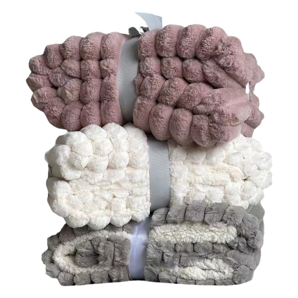 Tuscan Blanket Imitation Rabbit Blanket Bubble Velvet Blanket Double-sided Thickened Office Nap Blanket Sofa Cover Blanket