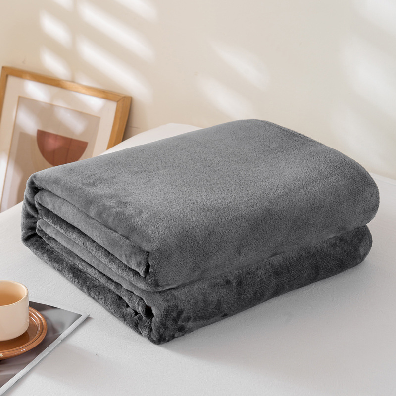 Picture of Foreign Trade Cross-Border Solid Color Flannel Blanket Summer Sofa Nap Blanket Coral Velvet Sheets Gift Blanket Wholesale