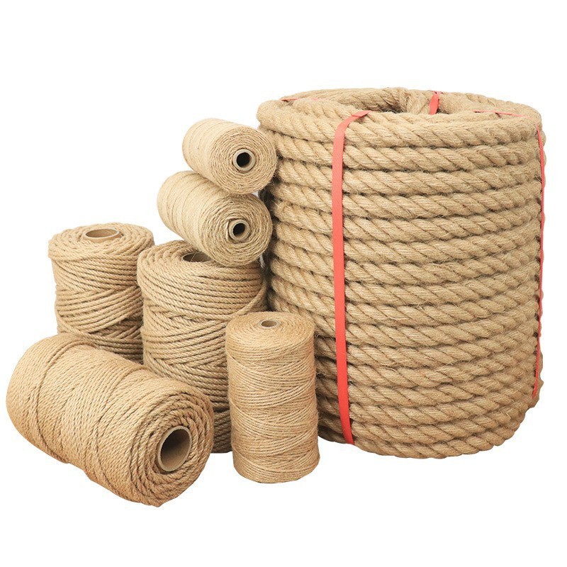 Picture of hemp rope coarse hemp rope handmade fine jute rope binding rope diy tug-of-war rope retro chandelier cat scratch climbing rope