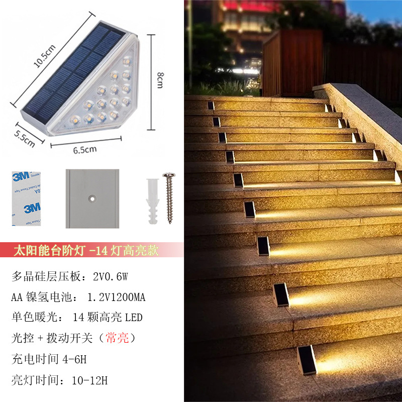 Picture of Cross-Border Hot Selling Solar Stair Lamp Step Lighting Courtyard Garden Atmosphere Balcony Solar Foot Lamp
