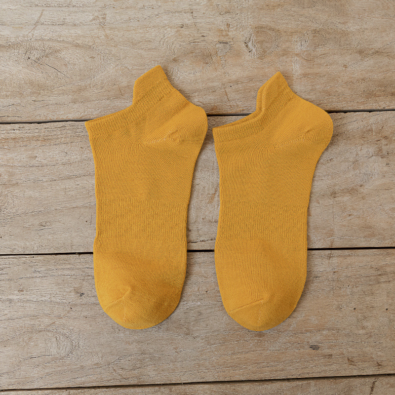 Picture of Socks Men's Socks Spring New Pure Cotton Men's Ear-Lifting Breathable Deodorant Short-Tube Low-Cut Shallow Mouth Pure Color Boat Socks Trendy