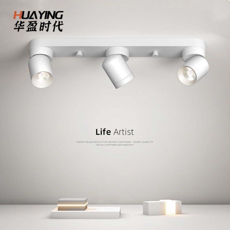 Minimalist ceiling track spotlight Downlight led household three-head cloakroom exposed aisle living room without main lighting