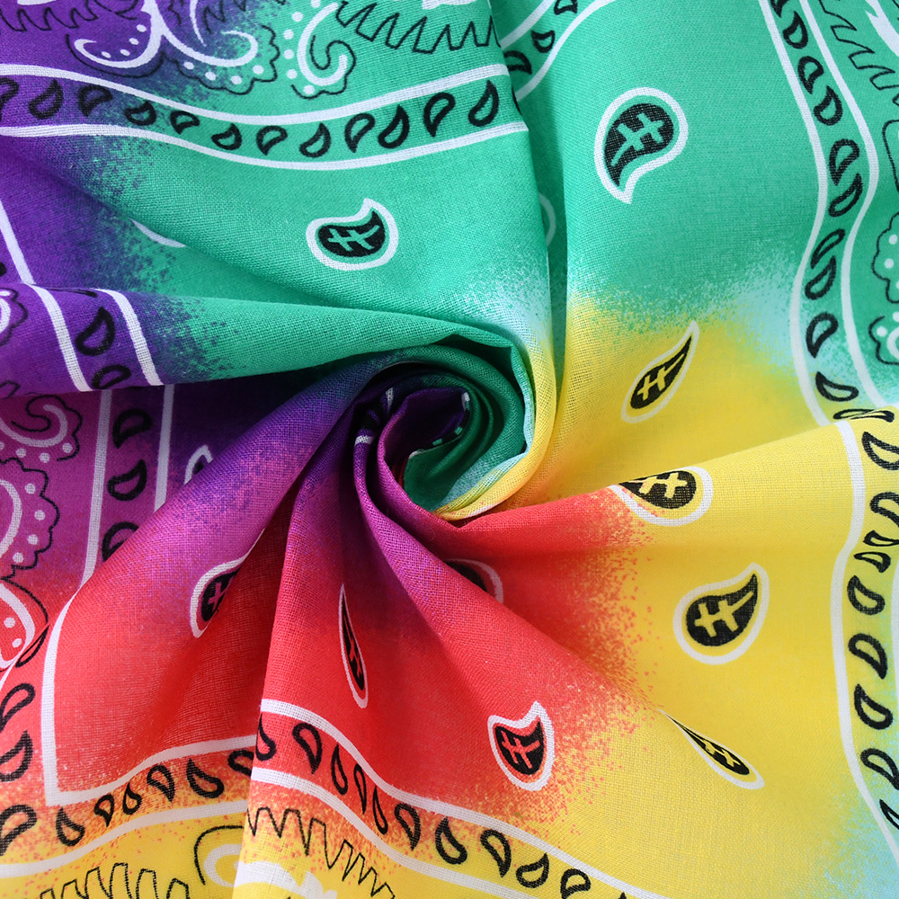 Picture of Europe and the United States outdoor 54*54 gradient tie-dyed cotton headscarf wholesale cross-border cotton seamless printed square bandana
