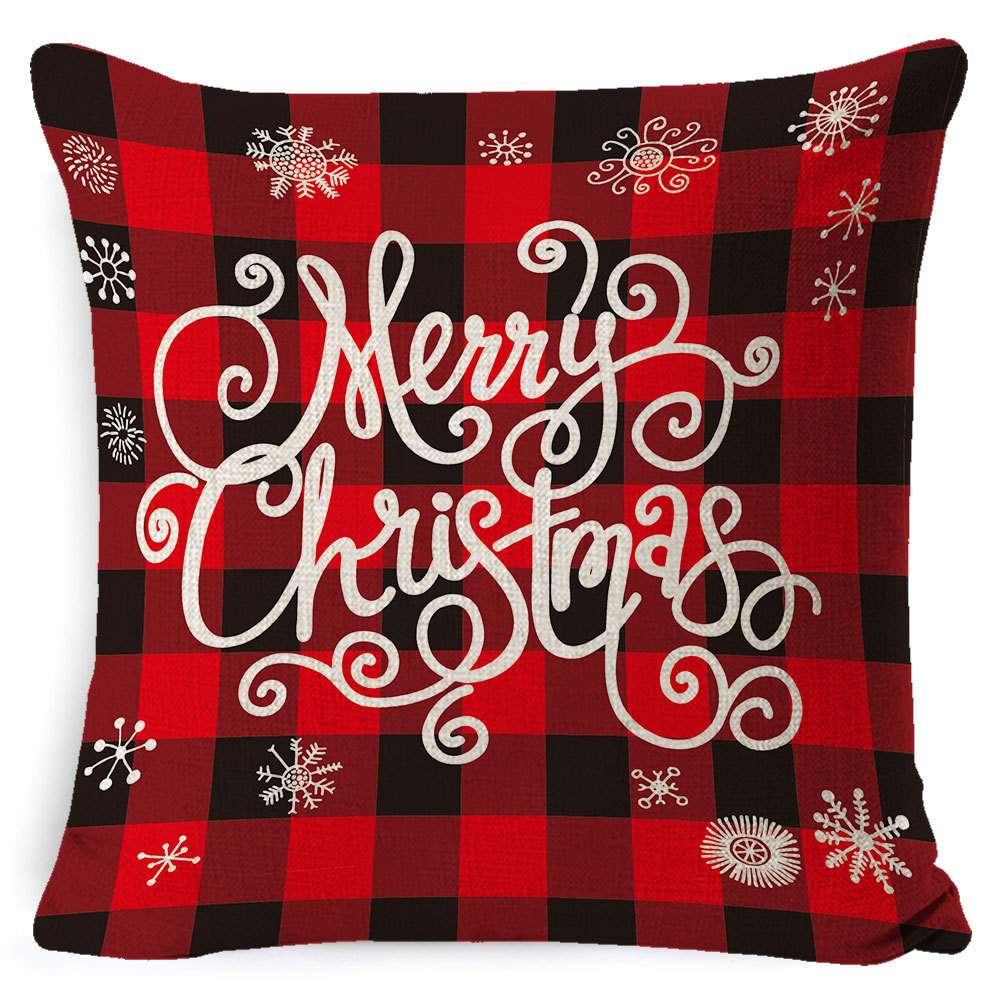 Picture of Christmas Pillow Case Linen Super Soft Peach Leather Printed New Amazon Household Products Cushion Pillow Case Custom