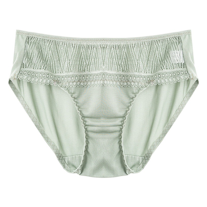 Tangge Silk Underwear Women's Lace Sexy Mulberry Silk Briefs Low Waist Pure Color Shorts Breathable and Traceless
