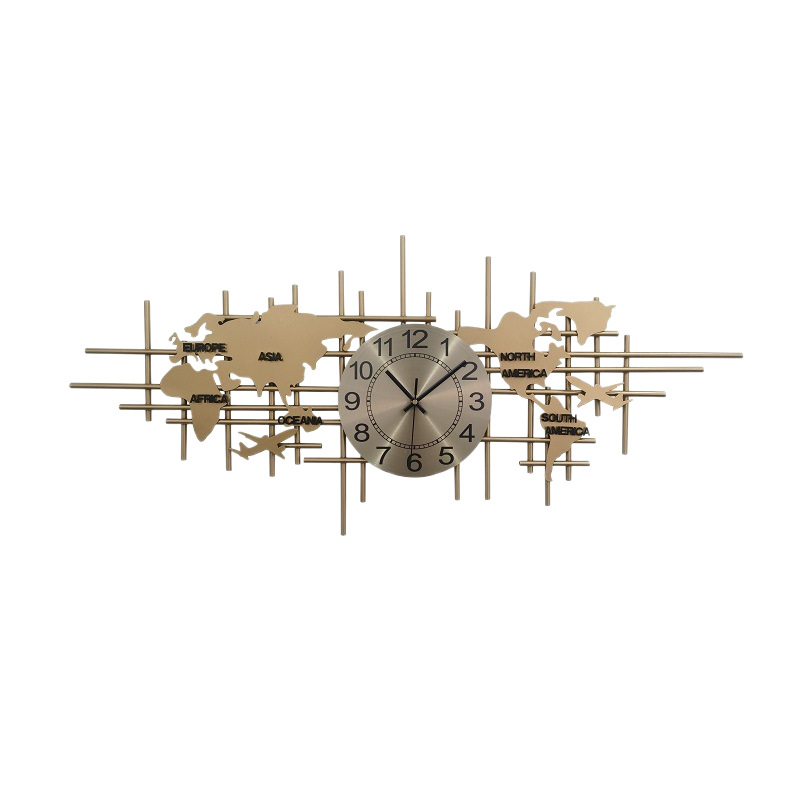 Picture of Wrought Iron Hour Hand Stereo Nordic Home Living Room Art Wall Clock Modern Simple Personality Wall Clock Hanging Watch Mute
