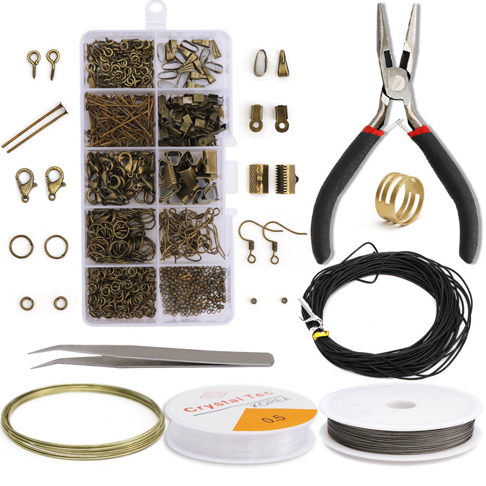 Picture of New diy earrings accessories earrings material bead pliers set material bag with tools handmade accessories
