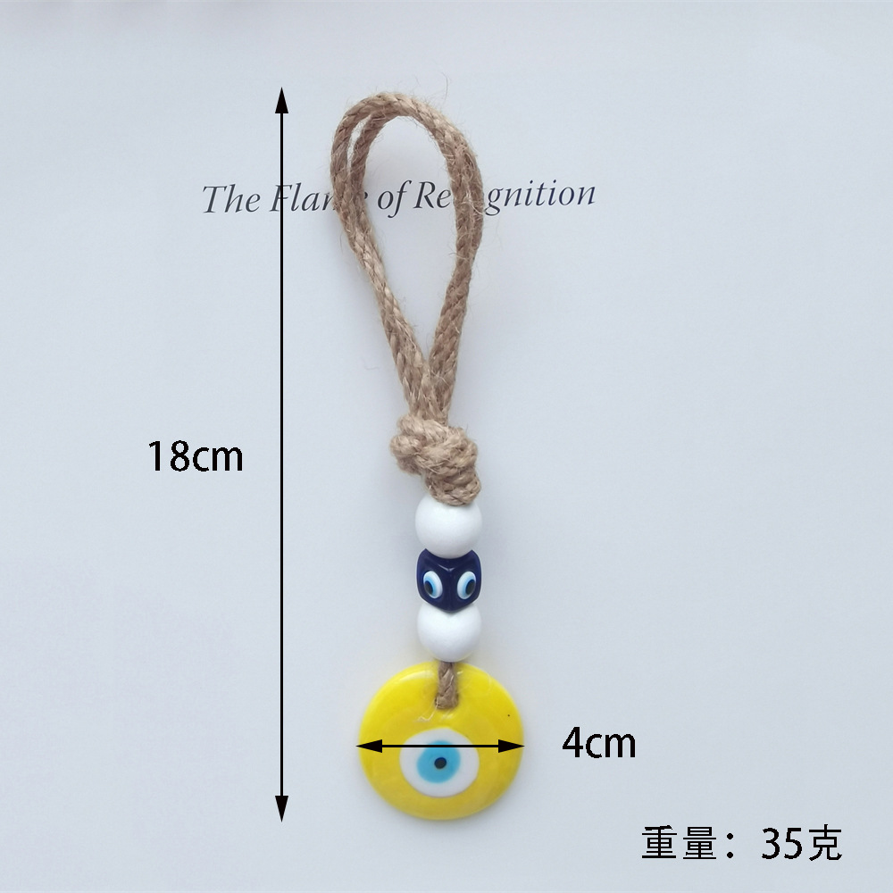 Picture of Custom twine hand-woven Turkish devil's eye pendant blue eye pendant car interior pendant wall ornaments