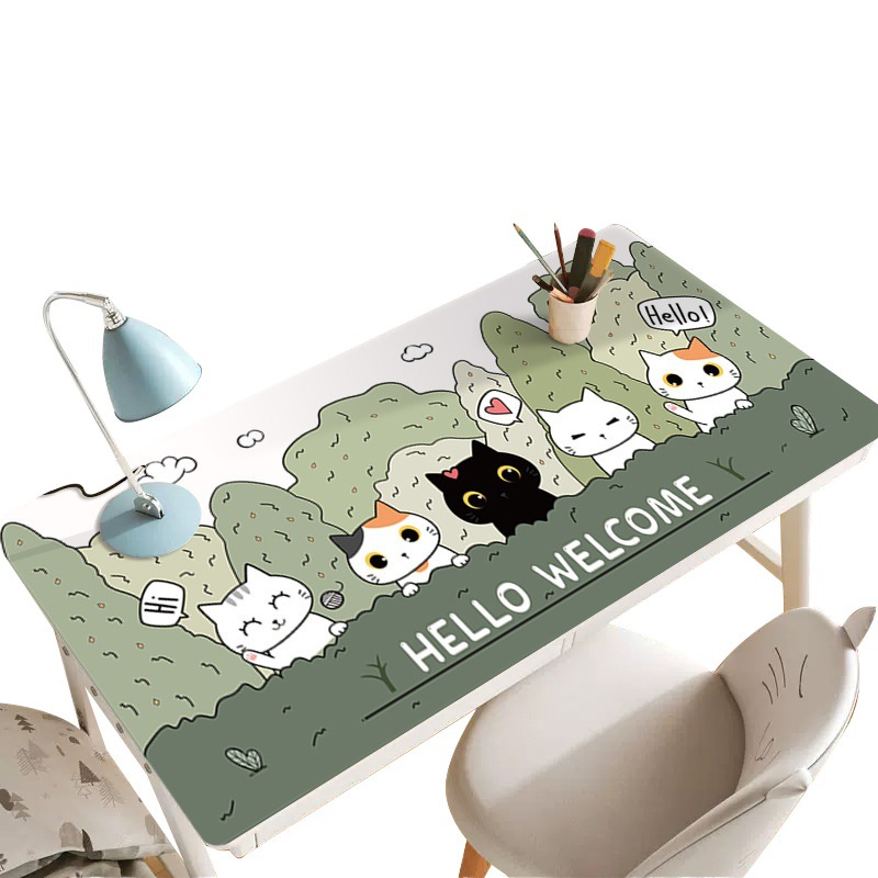 Eyelid Protection Leather Kidsren's Desk Mat Cartoon Desk Tablecloth Student Study Desk Desktop Protection Mat
