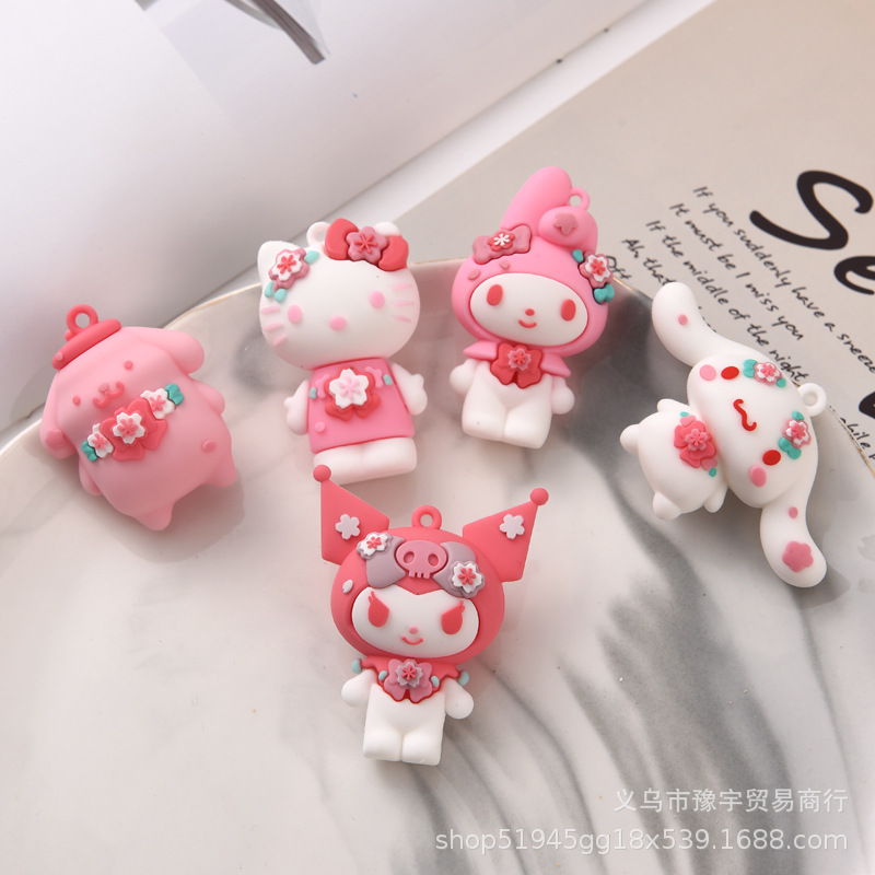 New Cartoon Keychain Accessories Cool Penguin Cute Cartoon Bag DIY Accessories Cherry Blossom Jade Gui Dog Accessories