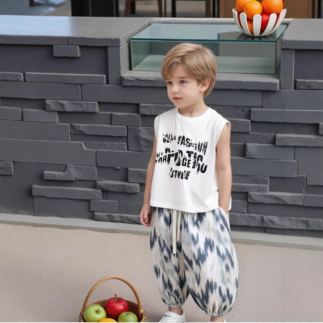 Children's Anti-mosquito Pants Ice Silk Tie-dyed Thin Lazy Pants Baby Summer Household Loose Pajama Pants High Waist Casual Pants