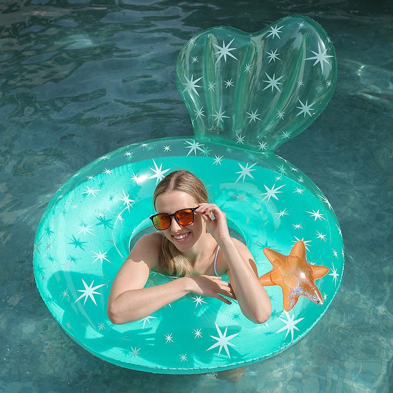 Picture of Factory hot-selling inflatable swimming ring swimming ring thickened adult floating ring letter Bai shell swimming ring
