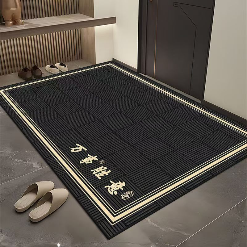 Picture of Simple Entrance Door Mat Black Dirt-Resistant Entrance Door Mat Household Chinese-Style Entrance Dust Removal Carpet