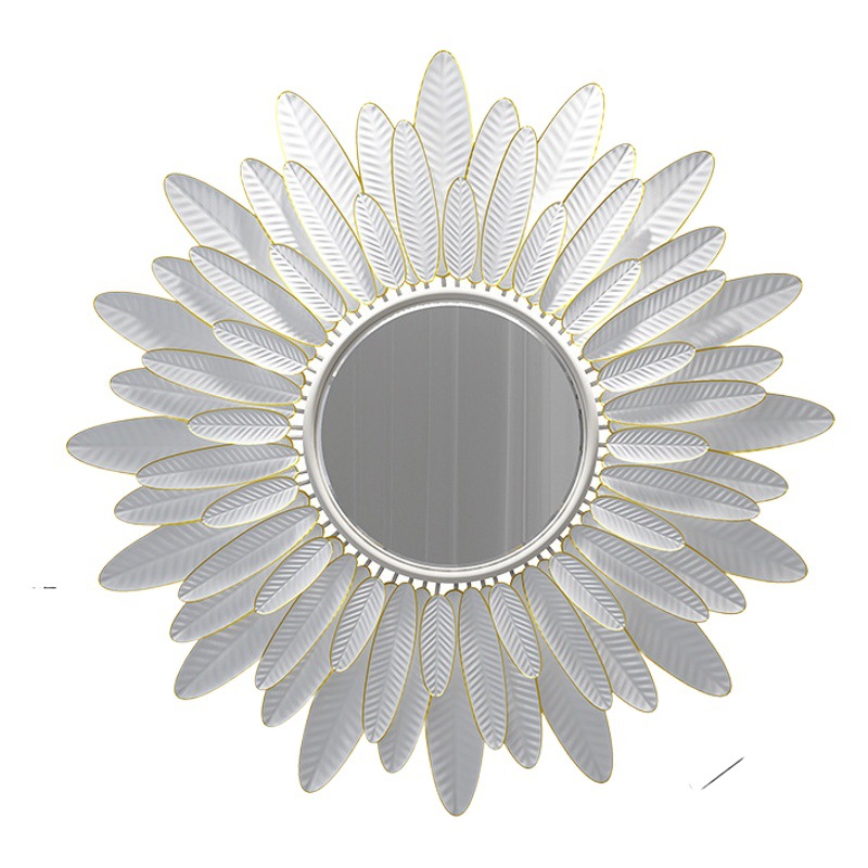 Living Room Dining Room Background Wall Wall Decoration Pendant Light Luxury Wall Mounted Mirror Decoration European Style Sunflower Metal Iron Wall Decoration