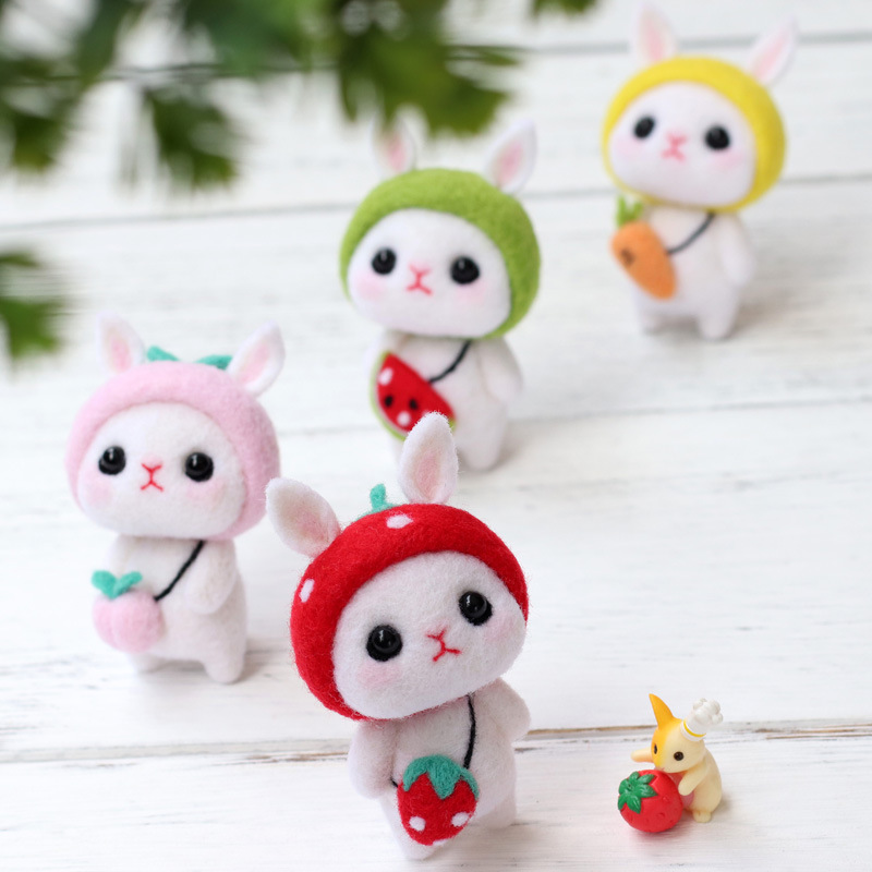 Picture of Little White Rabbit adult handmade diy creative gift hands-on sewing homemade material package wool felt pokes