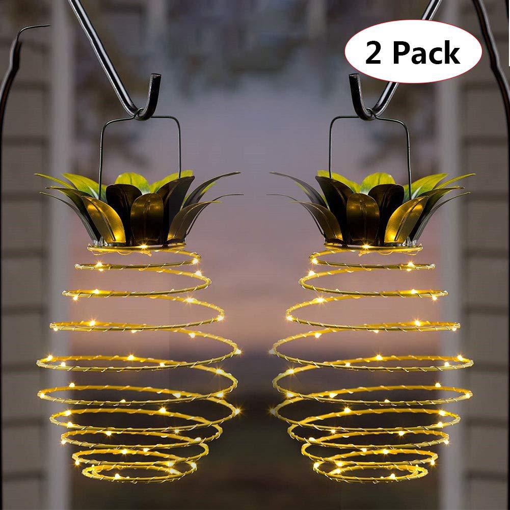 Cross-border explosions solar pineapple lamp iron lamp led copper wire lamp string outdoor waterproof garden lamp decorative hanging lamp