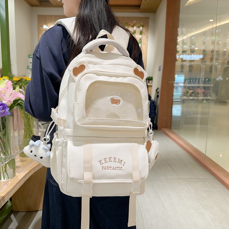 Picture of High Yan Value Ins Style Schoolbag Junior High School Girl's Backpack High School Student's Large Capacity Cute Pain Bag Dopamine Backpack