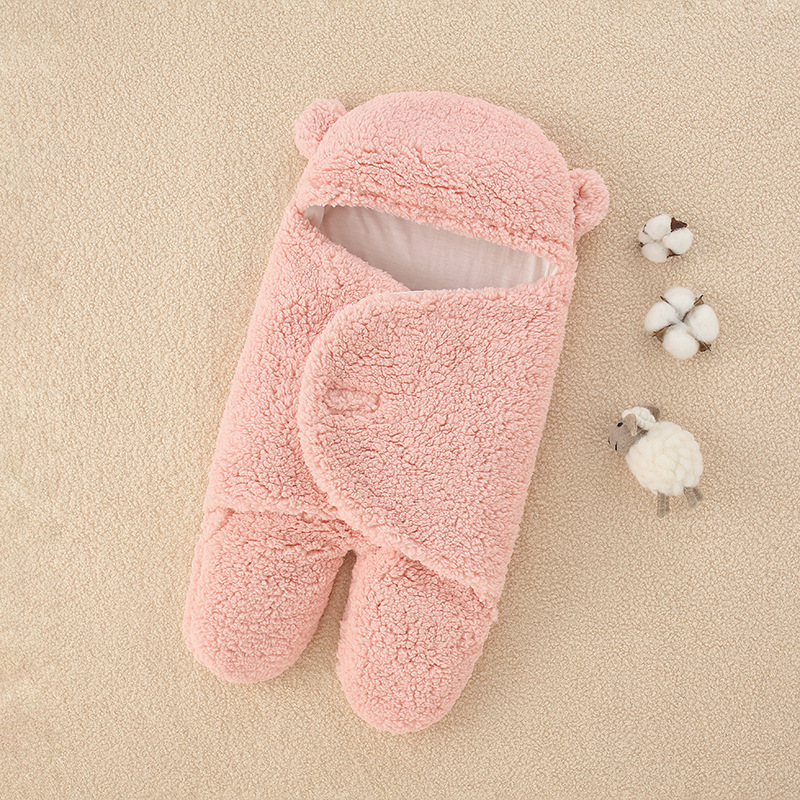 Picture of Baby Holding Sleeper Autumn and Winter Thickened Newborn Baby Swaddling Supplies Anti-startling Outgoing Bag Sleeping Bag