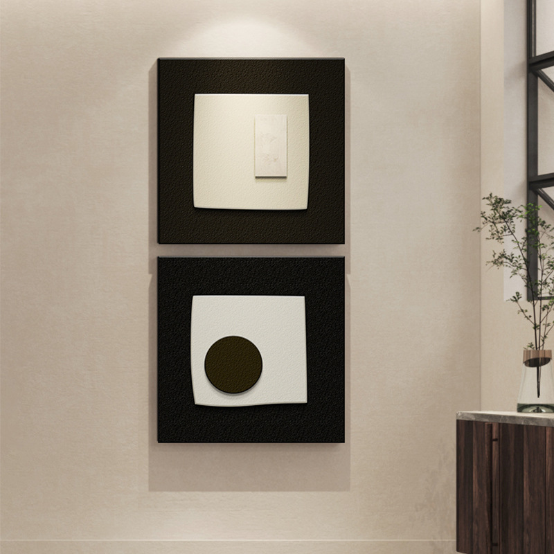 Black and White World Nordic Abstract texture decorative painting high-grade hallway hanging painting modern bedroom bedside mural