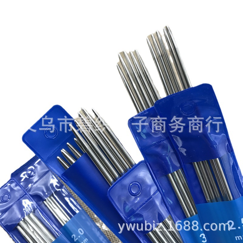 Picture of Inside and outside sales 20CM double pointed short straight needle stainless steel sweater Needle 7 pairs a set of 5 pieces a pair 2-5.0MM