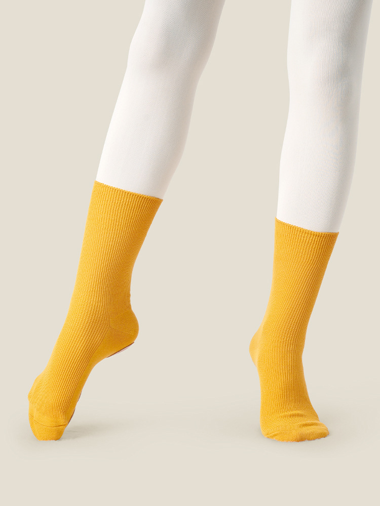 Dance Socks Non-slip Professional Women's Dancing Socks with Bottom for Adult Practice Dancing Socks Children's Mid-tube Socks with Three-piece Bottom Modern Dance Socks