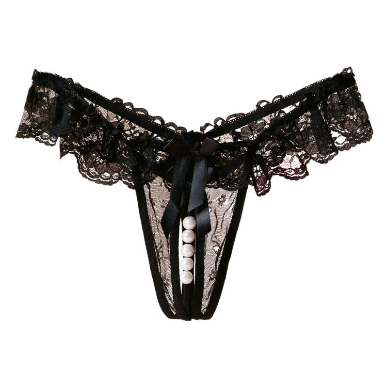 Plus Size Pearl Massage Sexy Thong Female Sexy Lace Underwear One Piece Drop Shipping 2064 Breathable and Dry
