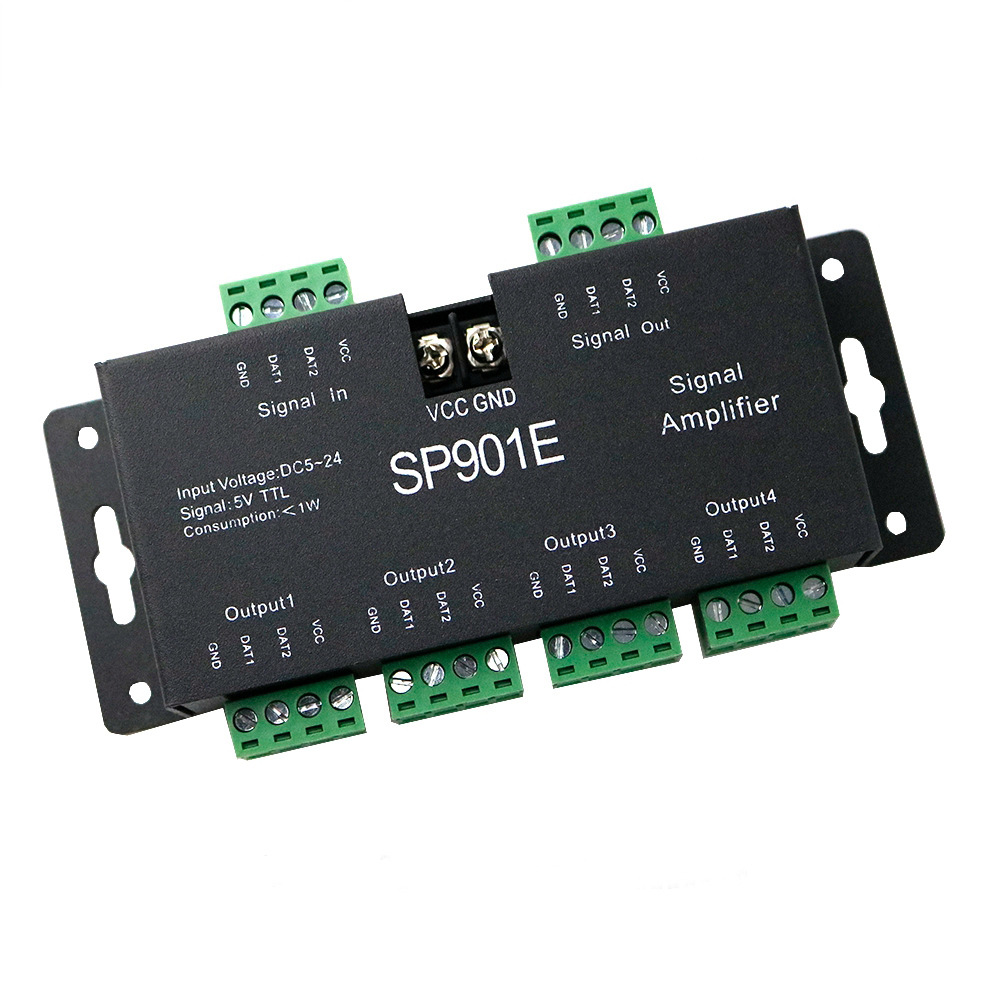 Picture of LED magic color amplifier 2811 magic color light bar signal amplifier 5-way SPI signal amplifier SP901E