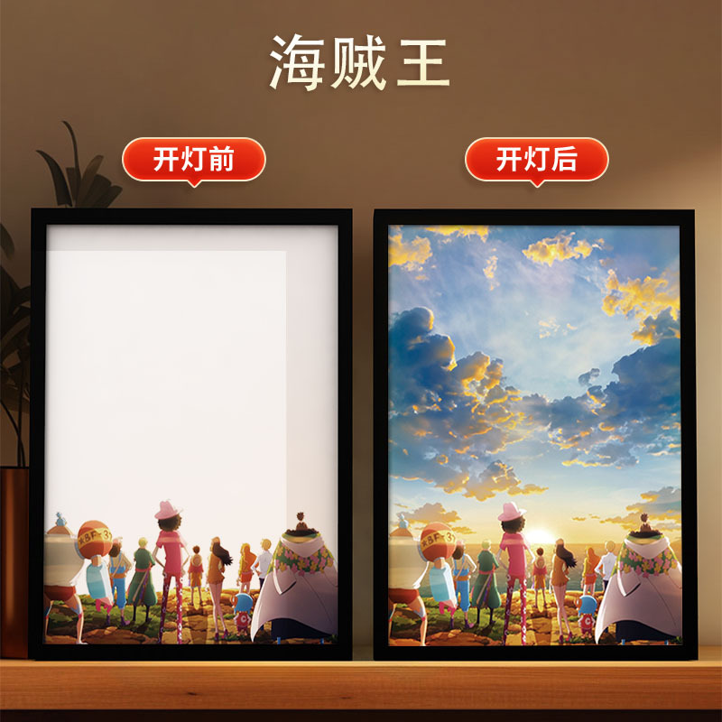 Picture of Carefully Selected One Piece - Luffy Light Painting Zoro Atmosphere Luminous Decorative Painting DIY Animation Creative Desktop Table