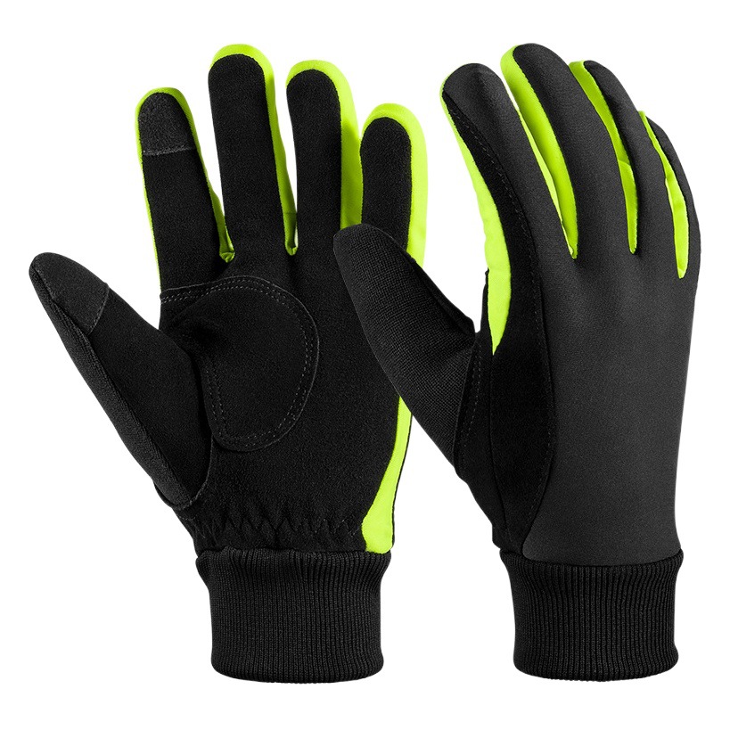 Cycling Warm Gloves Men's Thickeneded Polar Fleece Gloves Winter Outdoor Mountaineering Running Skiing Windproof and Waterproof Gloves