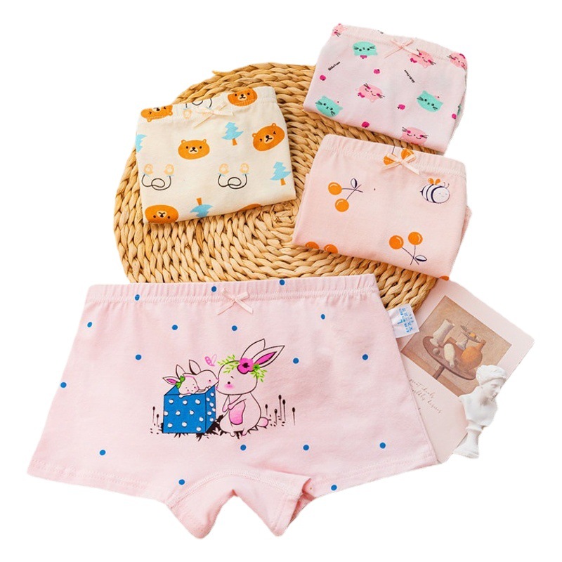 Children's Underwear Pure Cotton Type a Cotton Girls Baby Pure Cotton Boxer Shorts Little Girls Big Kidsren Boxer Shorts Boxed Without P