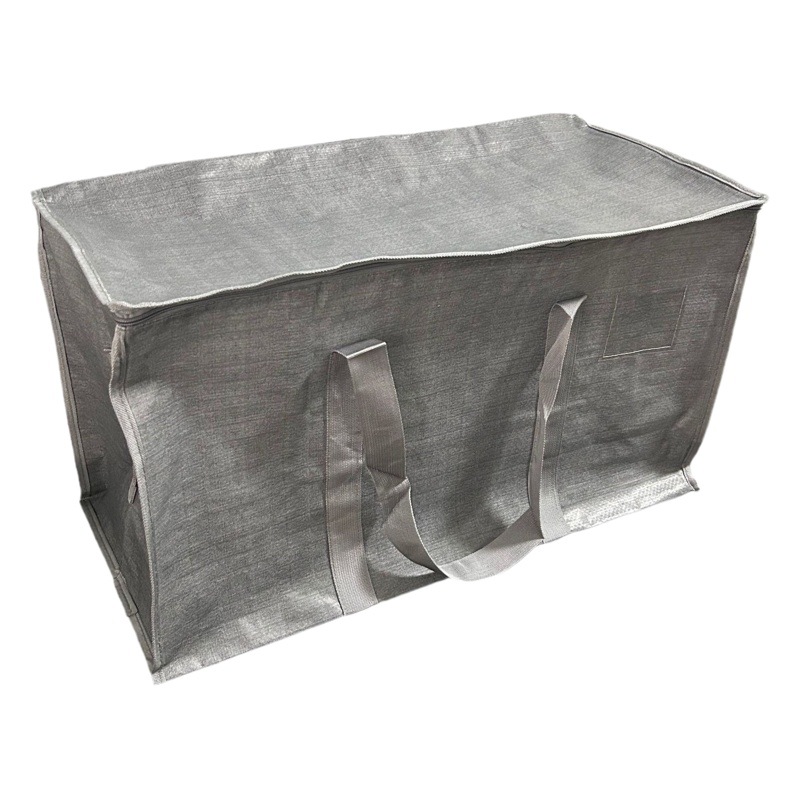 Moving Miscellaneous Goods Bag, Pp Woven Packaging Bag, Waterproof Zipper, Large Capacity, Coated Household Open-Top Clothing Storage Bag