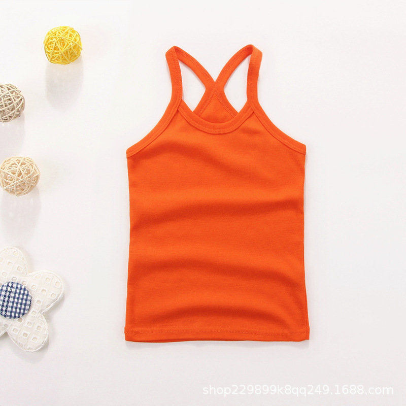 Picture of Children's vest Pure Cotton Boys' I-shaped hurdle girls' small sling children's underwear summer girls' base