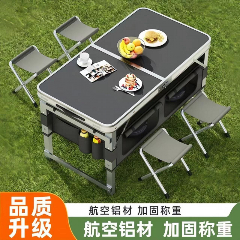 Outdoor Folding Table for Camping, Picnic, Portable Chair for Night Market Stalls, Simple Portable Travel Folding Table