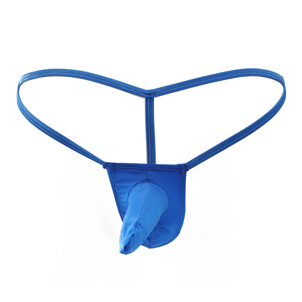 Ultra-thin transparent men's silky solid color naked Ice Silk men's thong seamless sexy JJ set of sexy underwear men