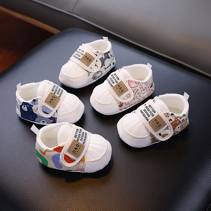 Baby Cloth Shoes Spring and Autumn Thin Breathable Toddler Shoes Non-slip Non-falling Learning to Walk Soft Sole for Men and Women 0 to 1 Year Old Lightweight