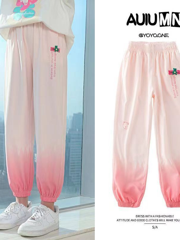 Picture of Girl's Pants Summer Thin Anti-mosquito Pants Children's Summer Pants Ice Silk Sports Pants Loose Girl's Summer 2024 New Arrival