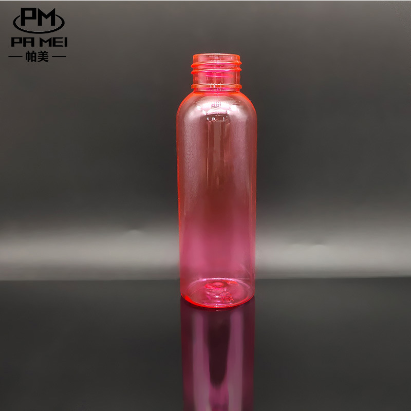 24 teeth 100ml round shoulder PET bottle PCR material transparent pet bottle transparent bottle cylindrical bottle hand sanitizer bottle disinfection