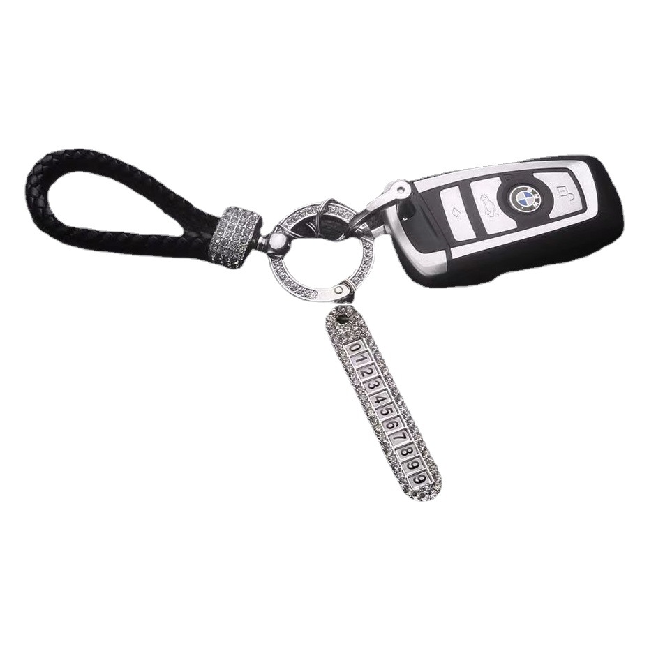 New car Diamond Keychain Car motorcycle key pendant hand woven rope pendant ladies exquisite pendant