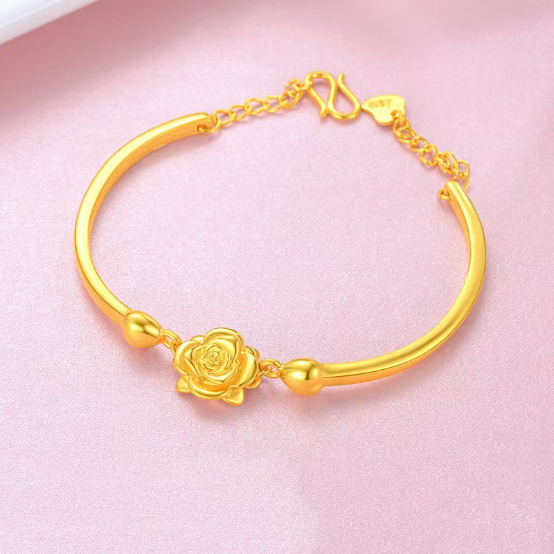 Vietnam gold beads rose bracelet gold plated Bianhua fashion simple women's bracelet for girlfriend gift batch