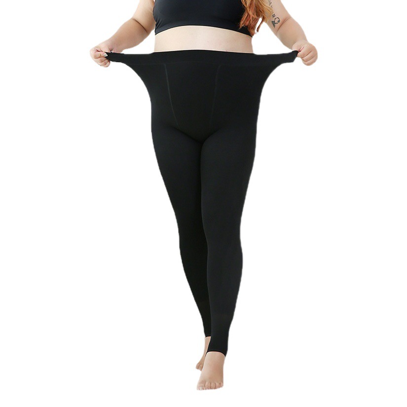 Autumn and winter extra-large size bare leg artifact 115.00kg chubby girl thickened skin-transparent stewardess gray plus fat increase base pantyhose